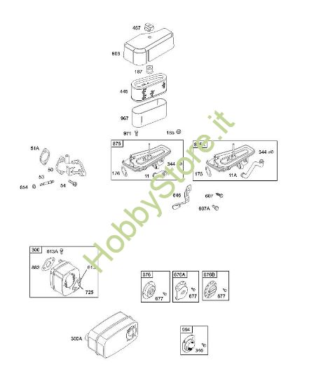 A - Depuratore aria, silenziatore, deflettori B&S - 28 €¦ 28M707-1194-E1 brand Stihl